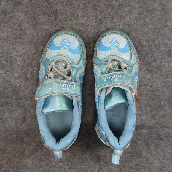 Frozen Shoes Kids Toddler 9 Casual Sneakers Anna Elsa Disney Characters Easy On - Picture 6 of 12